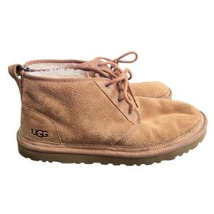 Ugg Neumel Lace Up Chukka Boot Mens Size 12 Chestnut Suede and Shearling